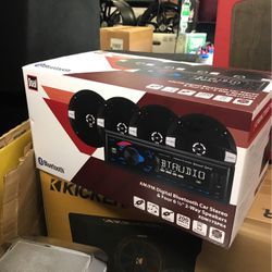 Car Dual Bluetooth Stereo With 4 Door Speaker Package