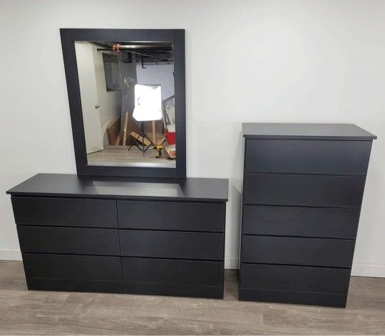 DRESSER WITH MIRROR AND CHEST ( CÓMODA CON ESPEJO Y GAVETERO)