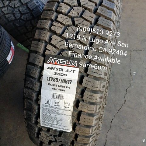 4 New Tires Installed/ 4 Llantas Nuevas Instaladas 285/70/17 Arisun Tires