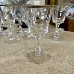 Fostoria Sheffield Platinum Trim Wine Glasses