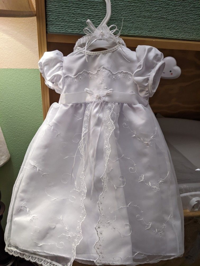 Baptism Baby Dress - 0 to 3 Months