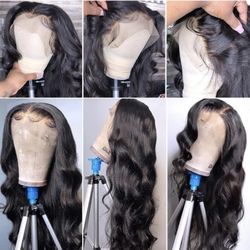 180 Density 13x4 HD Transparent Lace Frontal Wigs for Black Women Human Hair Glueless Wigs Human Hair Lace Front Wigs Brazilian Virgin Human Hair Wig 