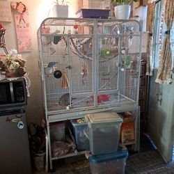 Large Bird Cage/w Extras