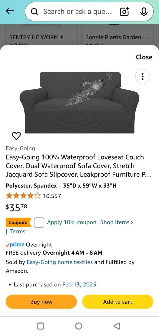 Loveseat Couch Cover ( Dark Gray)