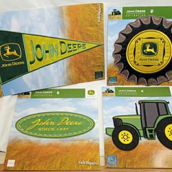 John Deere Lot Tractor Logo Fabric Appliques Pre Cut Lot Of 4 Large Size