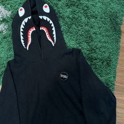 Bape Black Shark Hoodie Size Small