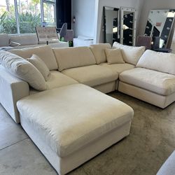 Modular Cloud Sofa Chaise Sectional Couch with Ottoman