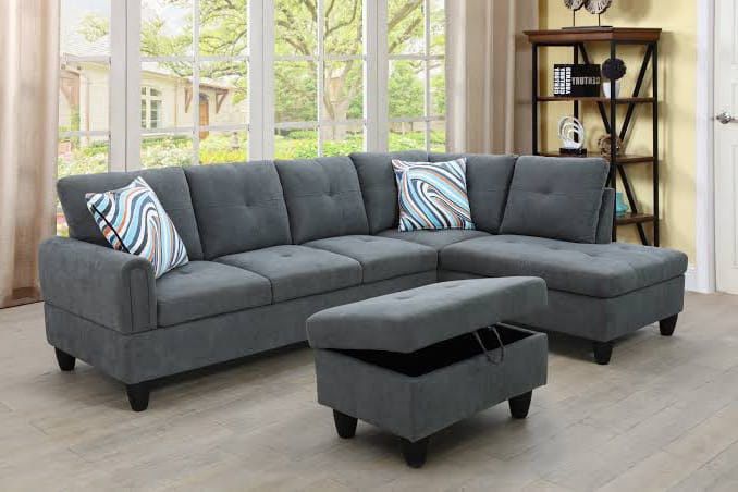 Brand New Sectional Couch With Storage Ottoman