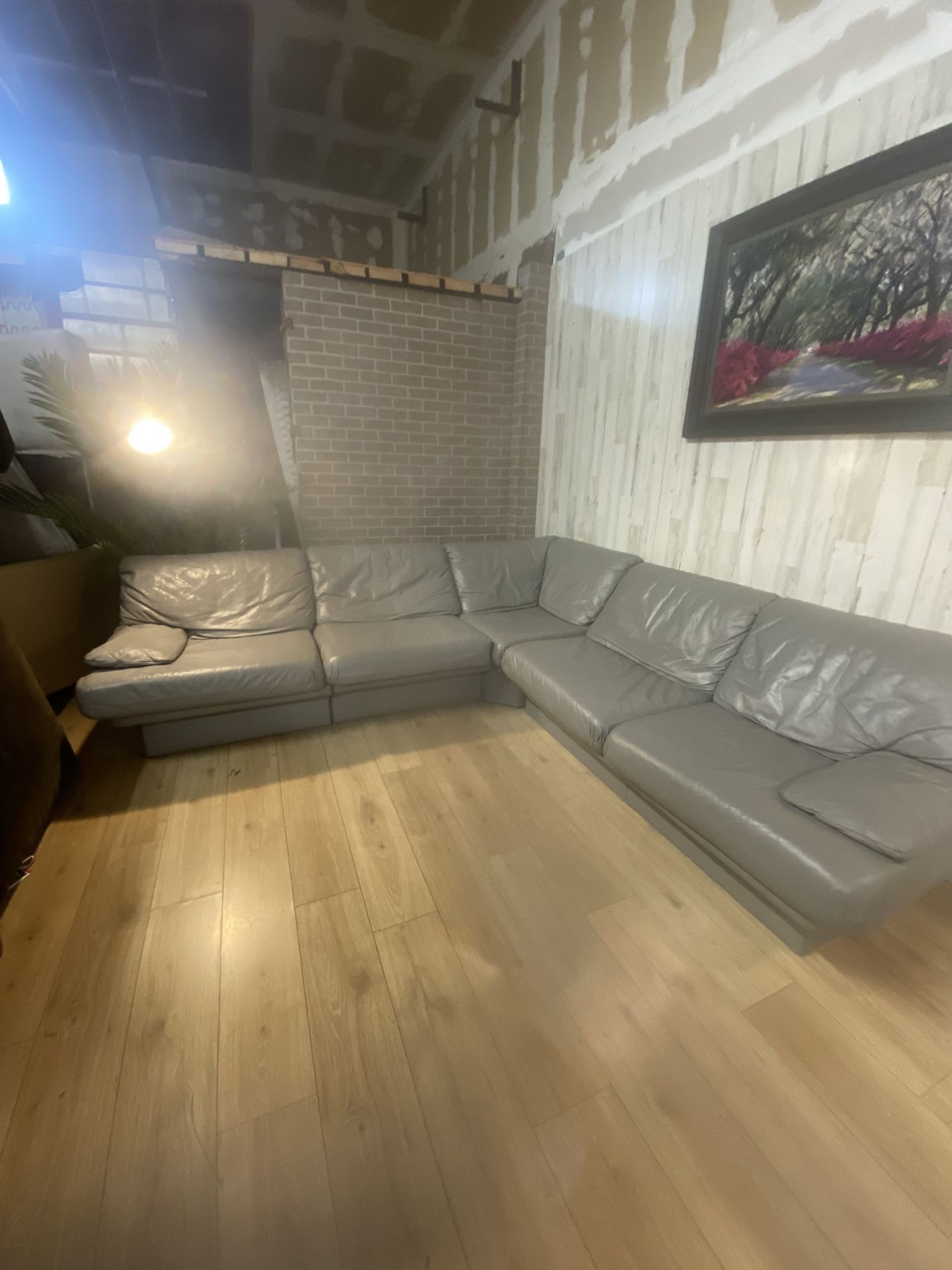 Vintage Modern Leather Sectional Free Delivery