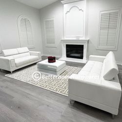 2PCS White Leather Sofa Set- Shop Now Pay Later.    ‼️LIMITED TIME OFFER‼️