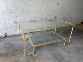 Two-Tier Glass and Metal Coffee Table