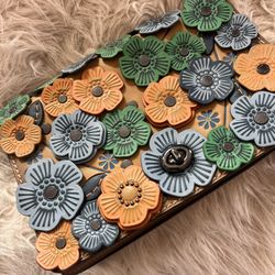 Tea rose Appliqué Coach Bag