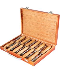 Wood Carving Chisel Set in Wooden Case, original price $79