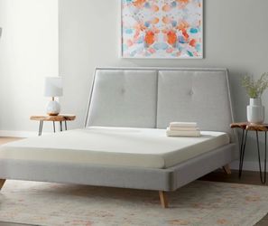 Queen Upholstered Bed Frame + MOLECULE Mattress