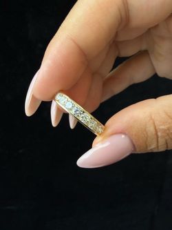 3CT Venti - Channel Set Round Diamond Eternity Band Ring In Yellow Gold 14K