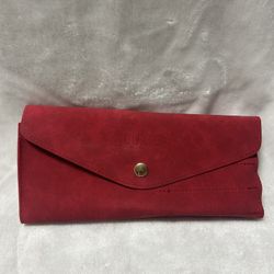 Luxie red makeup brushes case bag