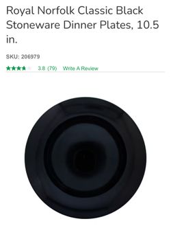New In Box Black Ceramic Black Food Plates 10.5”