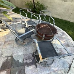 Fire Pit And Chairs. 
