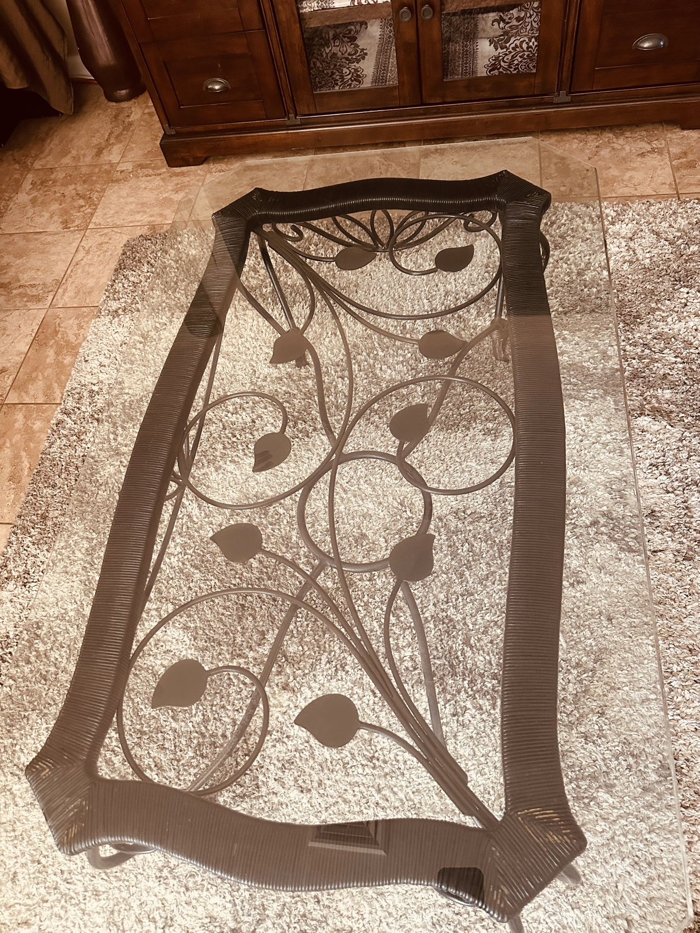 Mesa De Centro De Cristal Pesada 