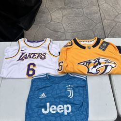 Nike Lakers, Adidas Juventus And NHL Predators jersey
