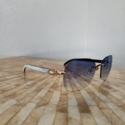 (Original)CARTIER C DECOR WHITE BUFFALO HORN SUNGLASSES

