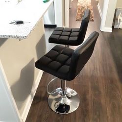New In Box $40 Each Adjustable Bar Stool Swivel Backrest Barstool Chair Backrest Counter Height 24-32”, Black 