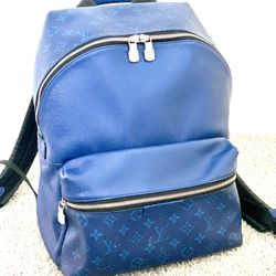 LOUIS VUITTON Discovery Backpack PM Taigarama Cobalt Blue M30229 Used