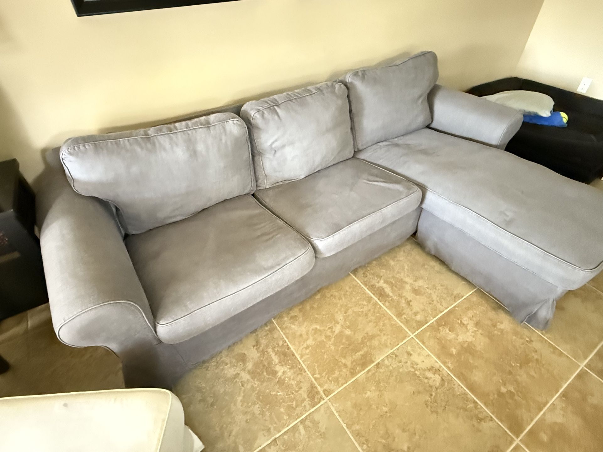 Ikea UPPLAND Sofa with chaise, Blekinge dark gray
