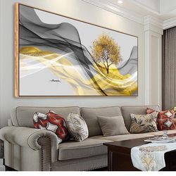 30x60 Large Boho Modern Framed Canvas Wall Art Painting