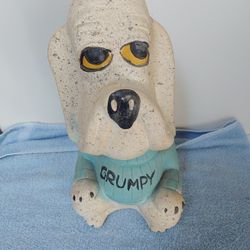 Vintage 1956 Chalkware Grumpy Hound Dog Bank