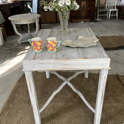 Transformed Solid  Wood End/occasional Table... Custom Color White Dolphin. 