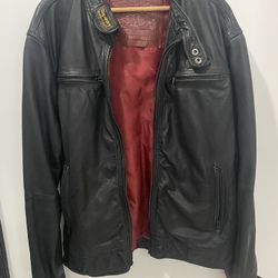 Superdry Men’s Leather Motorcycle Jacket XL 