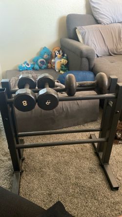 Weight set and 3 dumbbells
