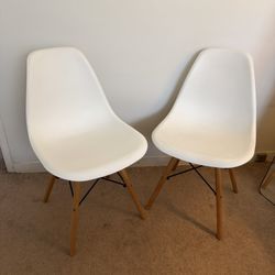 White Mid-Century Modern Chairs (set of 2 or 4)