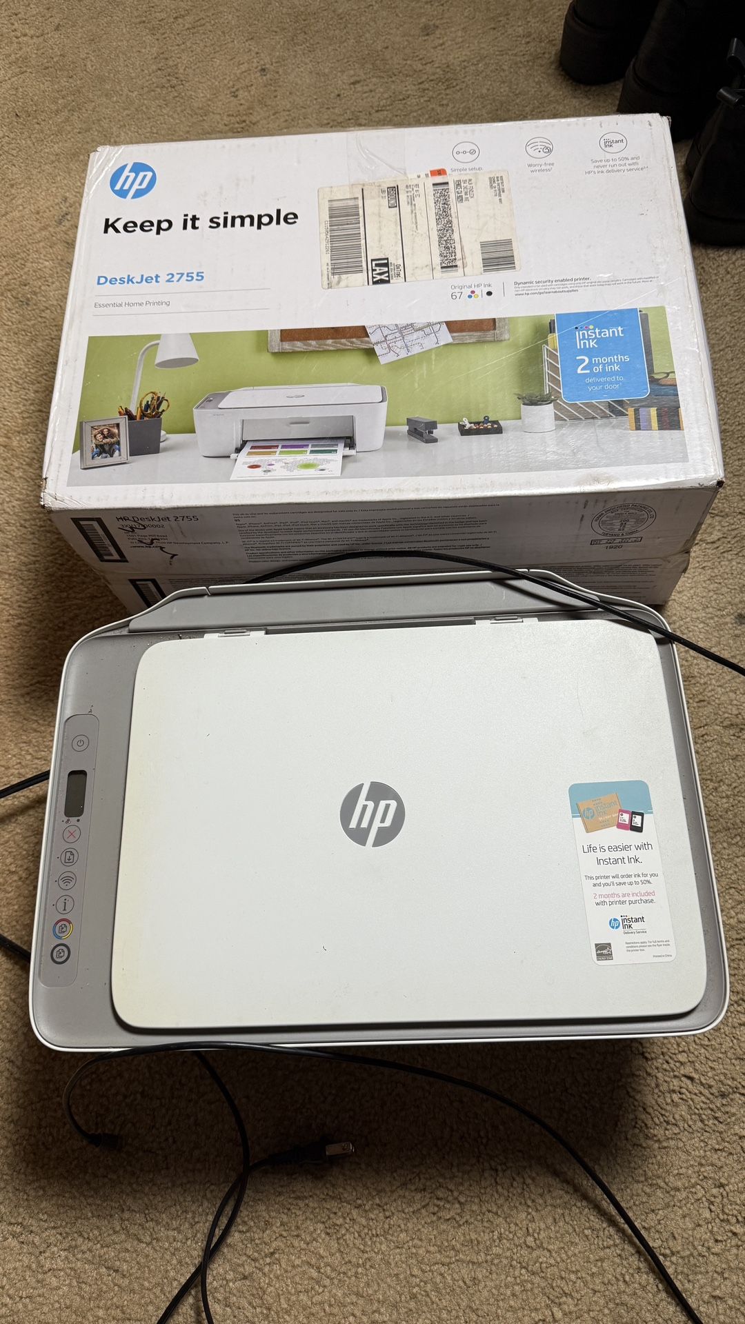 HP Deskjet 2755 All in One Printer Color Moving Sale Works Great