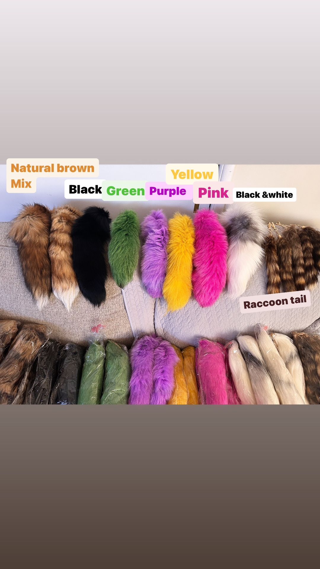 Jumbo Fox Tail And Real Raccoon tail..
