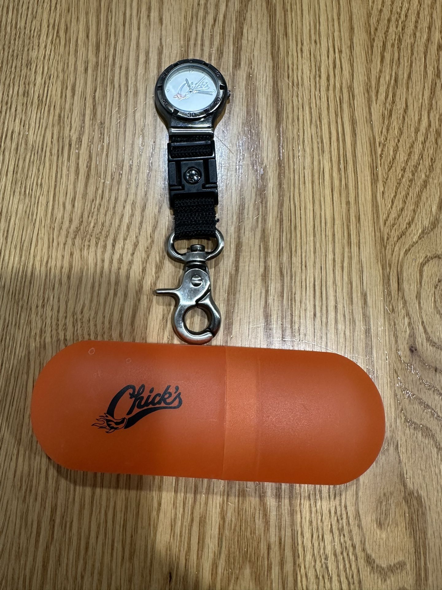 Chick’s Clip-On Pocket Watch with Original Orange Carry Case (I Have 2 For Sale)