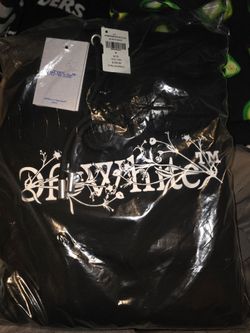 Off-White Black Floral Logo Hoodie Size M