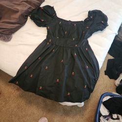 Mini Black Cherry Spring Dress