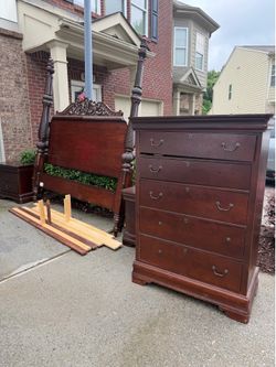 Solid Wood King Bedroom Set – 5 Piece – Dark Cherry