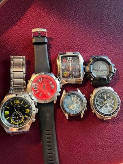 Lot of 6 big quartz watches for sell.