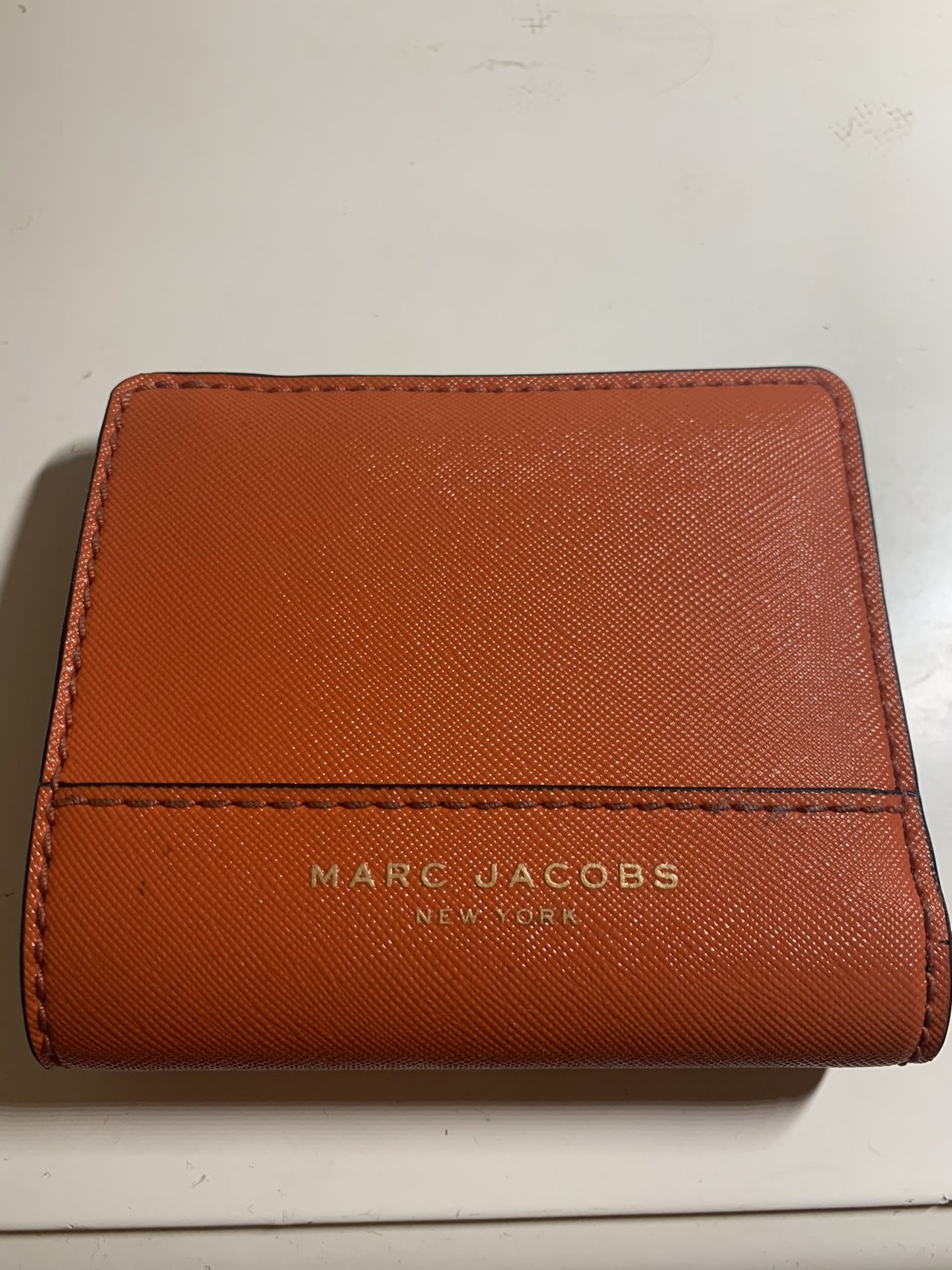 Marc Jacobs New York Red Black and Gold Genuine Leather Coated Bifold Wallet