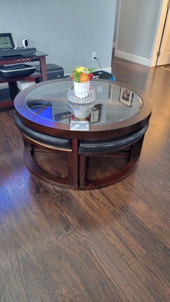 Marion Coffee Table with Nesting Stools