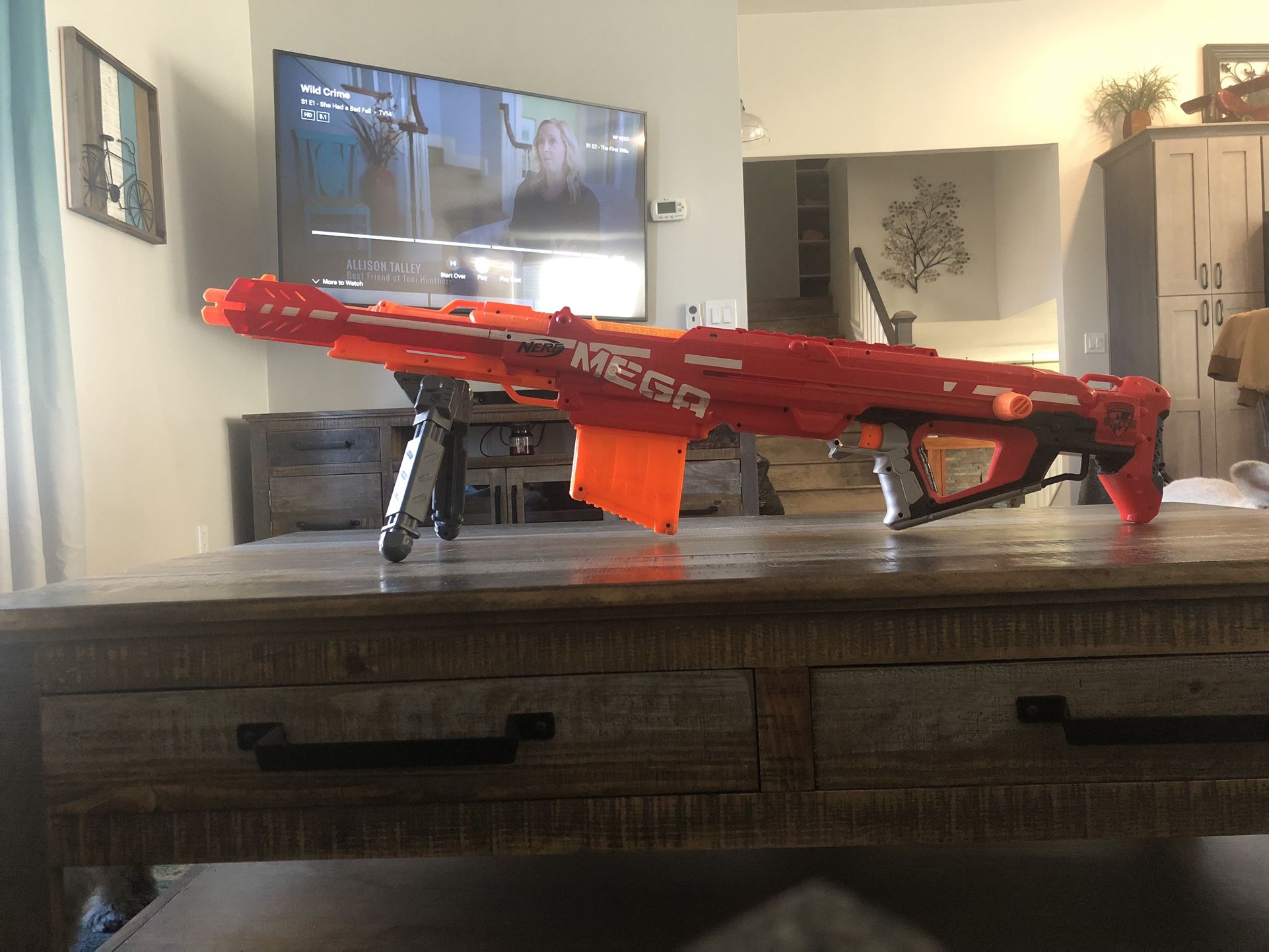 Nerf Mega Centurion Sniper Rifle Blaster Gun w Mag