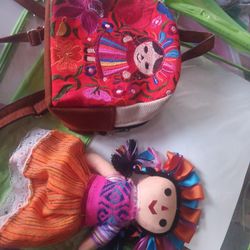 Mexican Doll  Back Pack  And Doll 