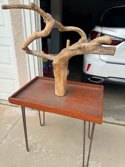 Custom Natural Wood Parrot Bird Stand with Tray