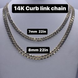 14K Curb Link Chain. Solid Gold 