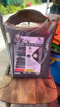 Super Heavy Duty 12x20 Gray Tarp 