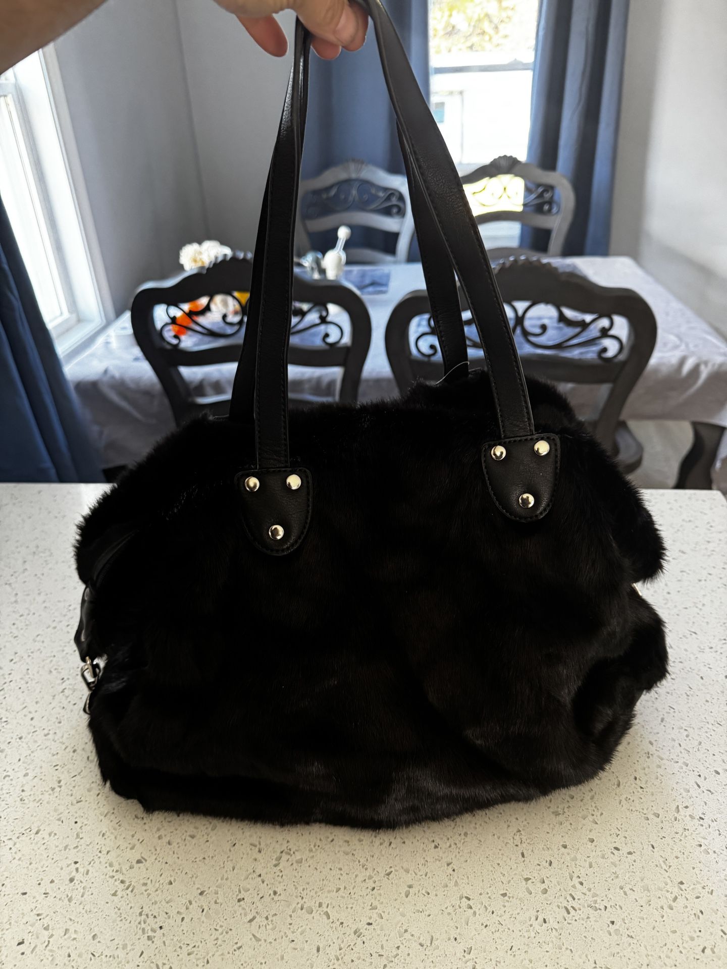 Wilson’s Leather Faux Fur Satchel 