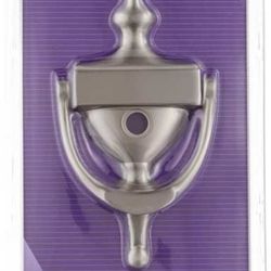 HILLMAN Solid Brass 7" Door Knocker + Peep Hole Viewer ~ Satin Nickel ~ 852725